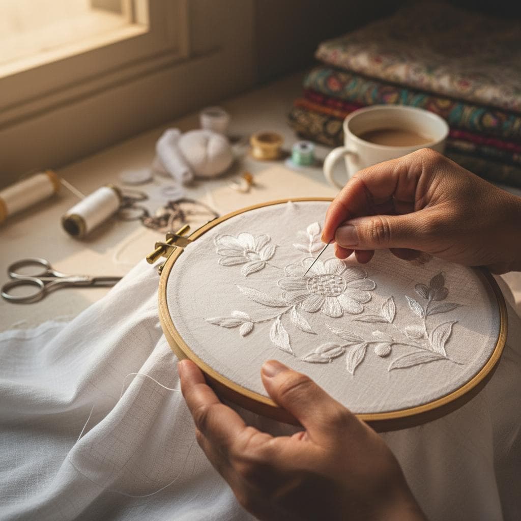 Chikankari embroidery