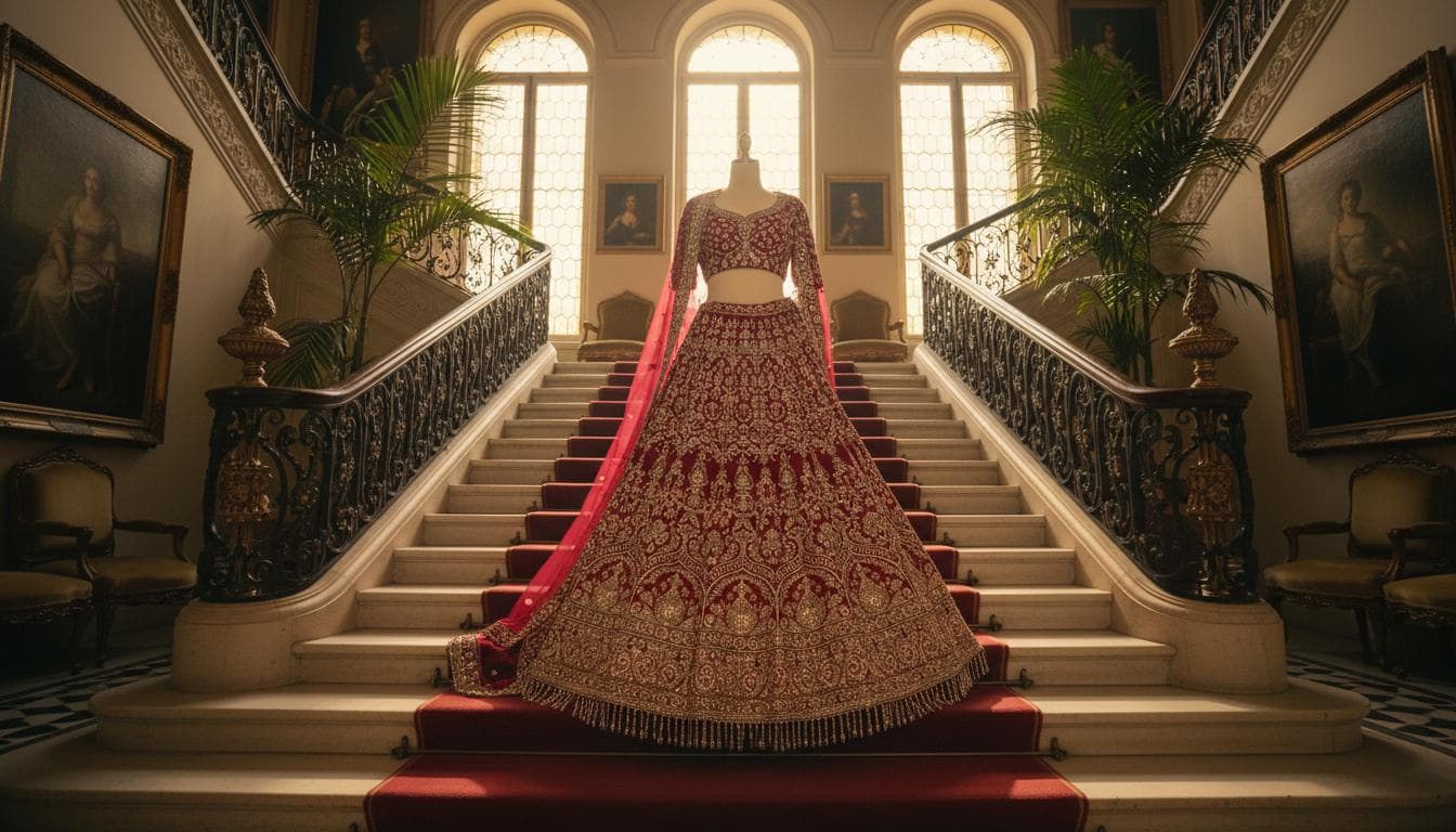 Bridal Lehenga in Deep Red